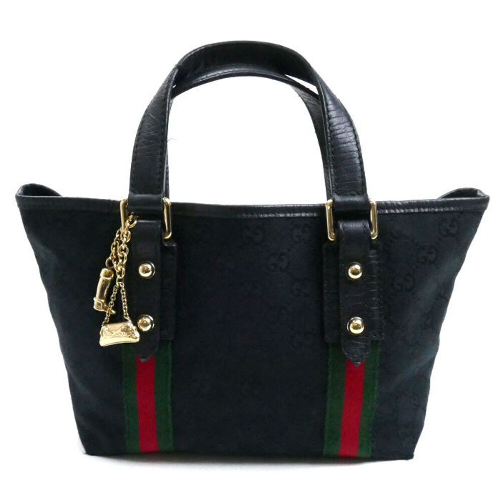 Gucci Sherry Line Shoulder Bag black techno leather